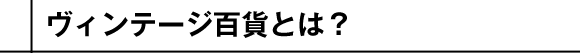 ヴィンテージ百貨とは？